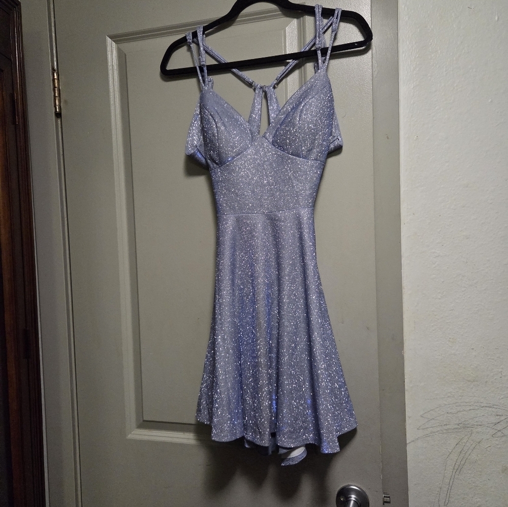City Studio Glittering Silver Mini Dress